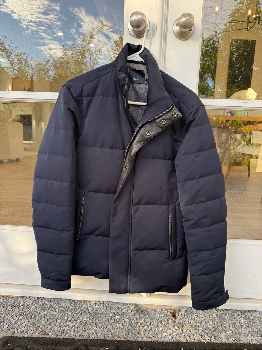 Vince Men's Navy Quilted Puffer Jacket